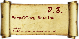 Porpáczy Bettina névjegykártya